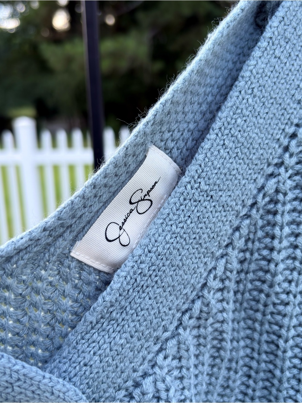 Jessica Simpson Sky Blue V-Neck Knit Sweater